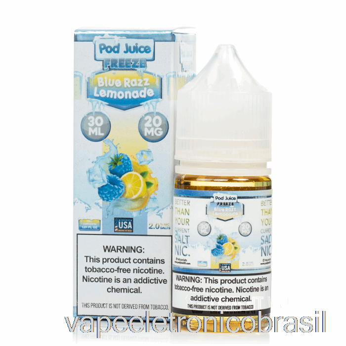 Vape Eletronico Freeze Blue Razz Limonada - Suco De Vagem - 30ml 10mg